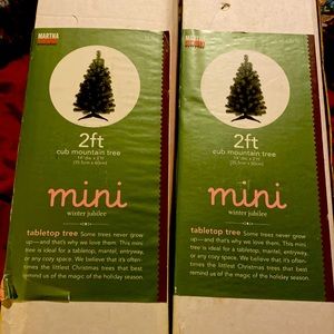 Two 2 ft tabletop Martha’s Stewart trees